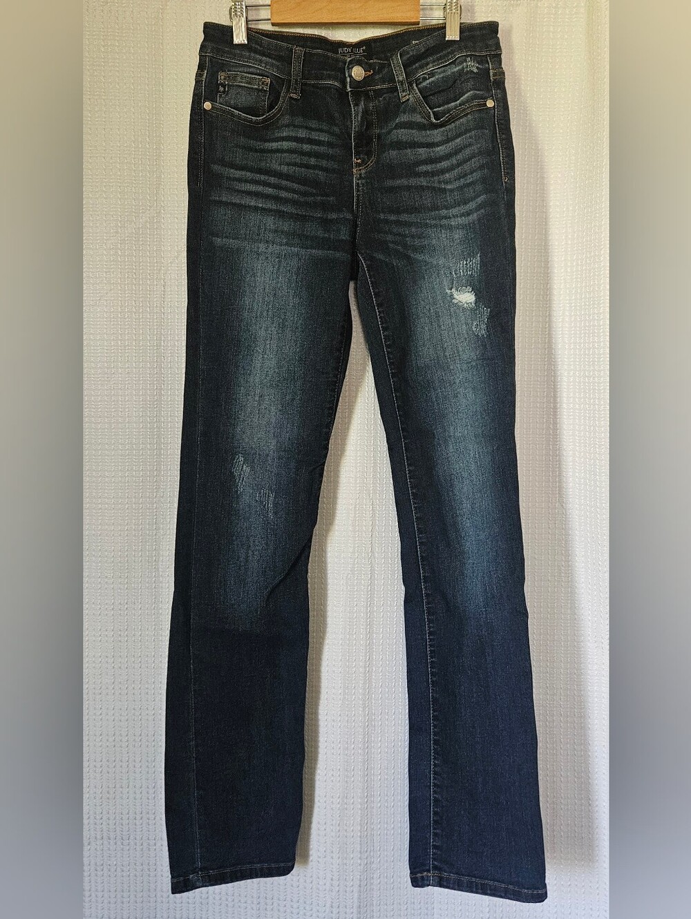Judy Blue Straight Fit 9/29 Jeans Distressed Blue Denim